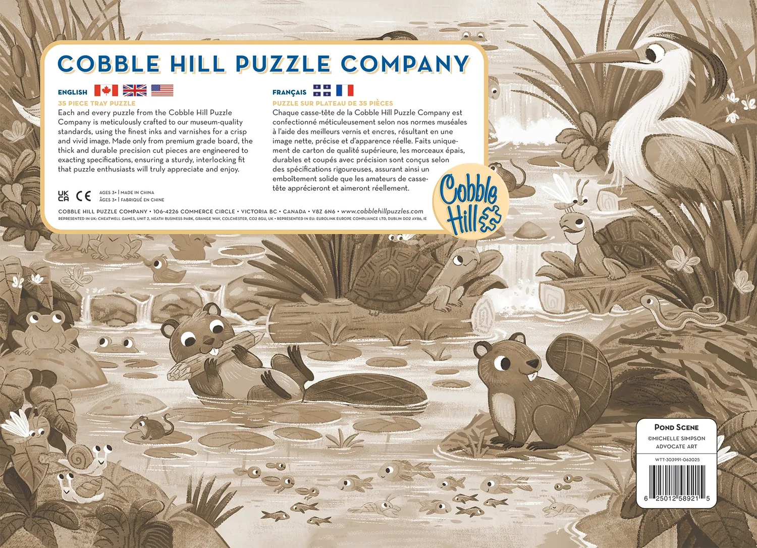 Cobble Hill Pond Scene puzzle tava 35 piese copii