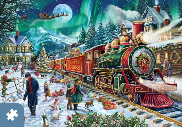 Mosaic Puzzles Traditions Christmas Cheer on the Tracks puzzle 500 piese iarnă