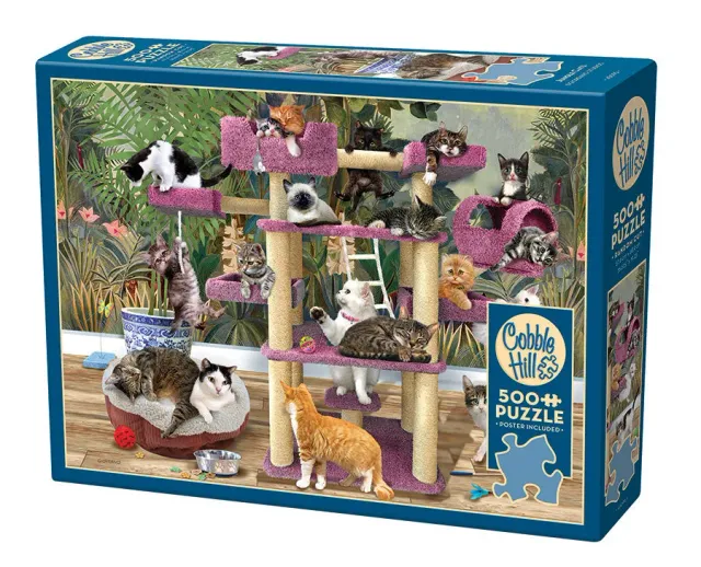 Cobble Hill Jungle Cats puzzle 500 piese pisici