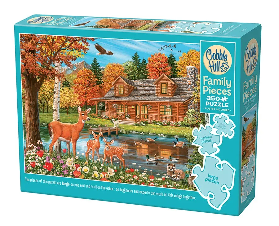 Cobble Hill Cottage Pond puzzle familie 350 piese toamnă