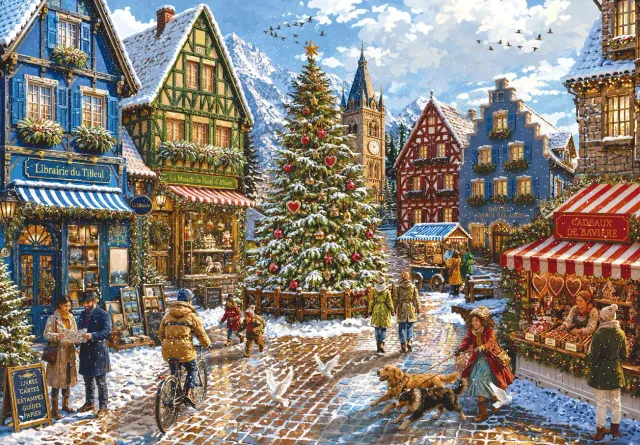 Mosaic Puzzles A Christmas Stroll puzzle lemn 500 piese Crăciun