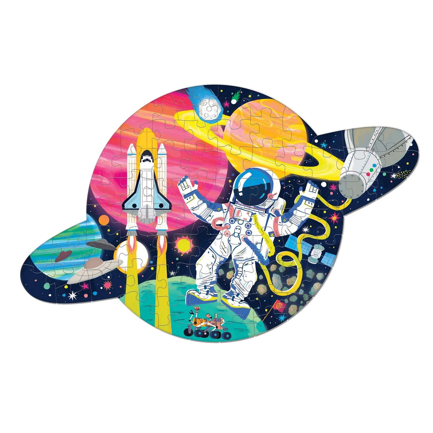 Mudpuppy Space Mission 75 puzzle contur Saturn 58x40cm