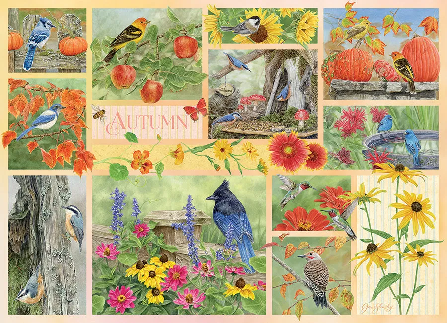 Cobble Hill Garden Birds in Autumn puzzle 500 piese toamnă