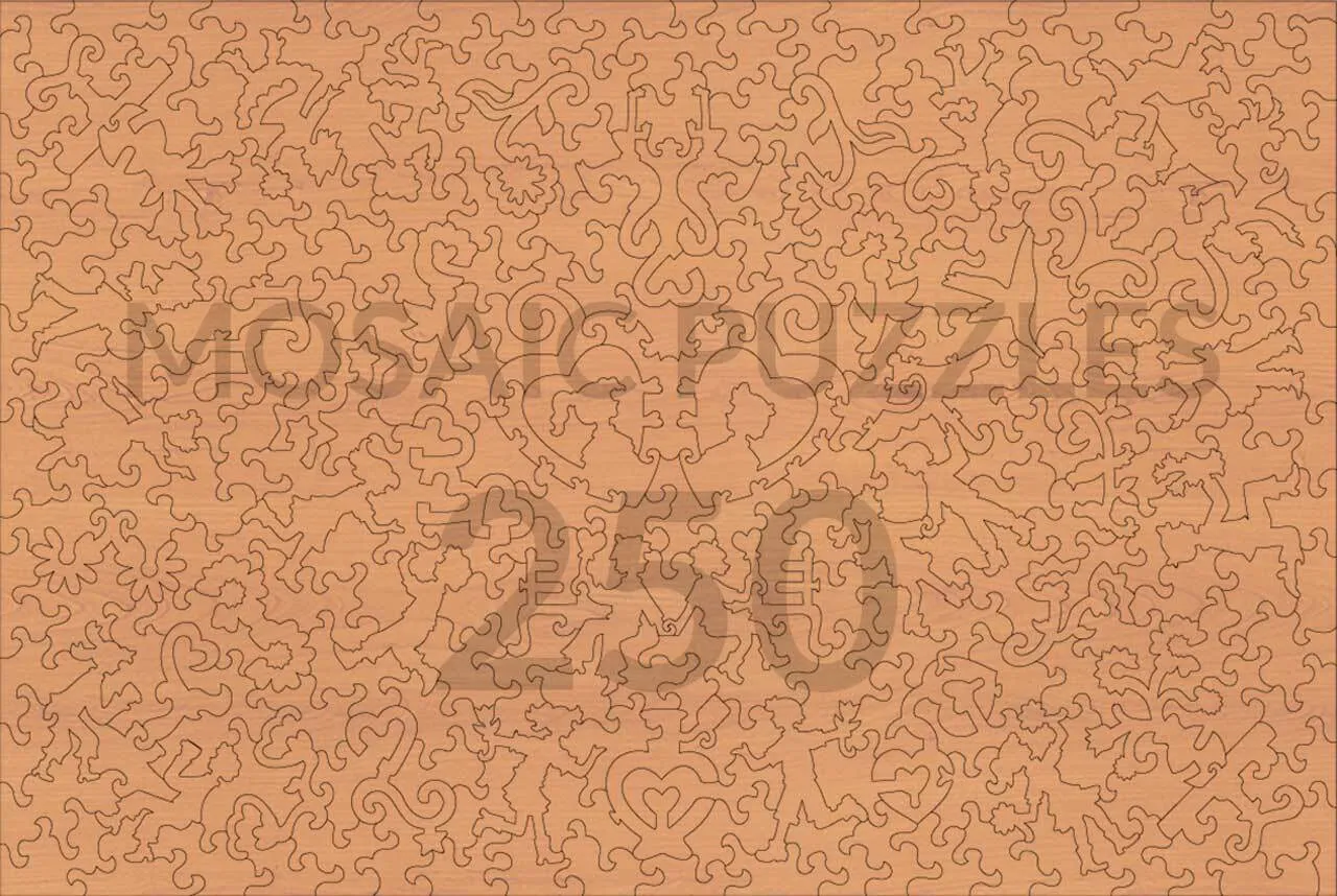 Mosaic Puzzles Love is Sweet puzzle lemn 250 piese inimioare