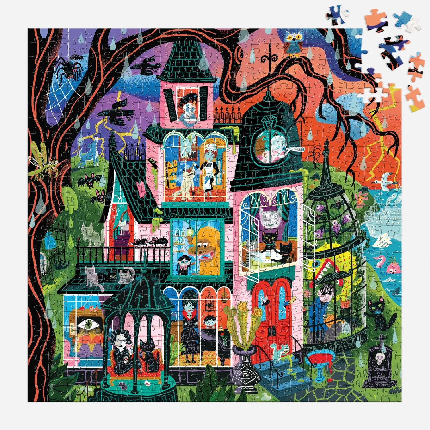 Mudpuppy Monster Mansion 500 puzzle familie halloween