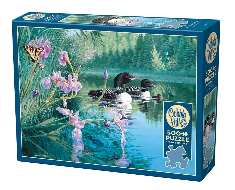 Cobble Hill Iris Cove Loons puzzle 500 piese peisaj lac