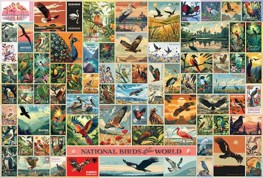Cobble Hill National Birds of the World puzzle 2000 piese pasari