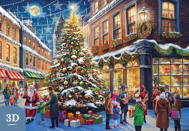 Mosaic Puzzles Merrytown Christmas Tree puzzle lemn 500 piese 3D