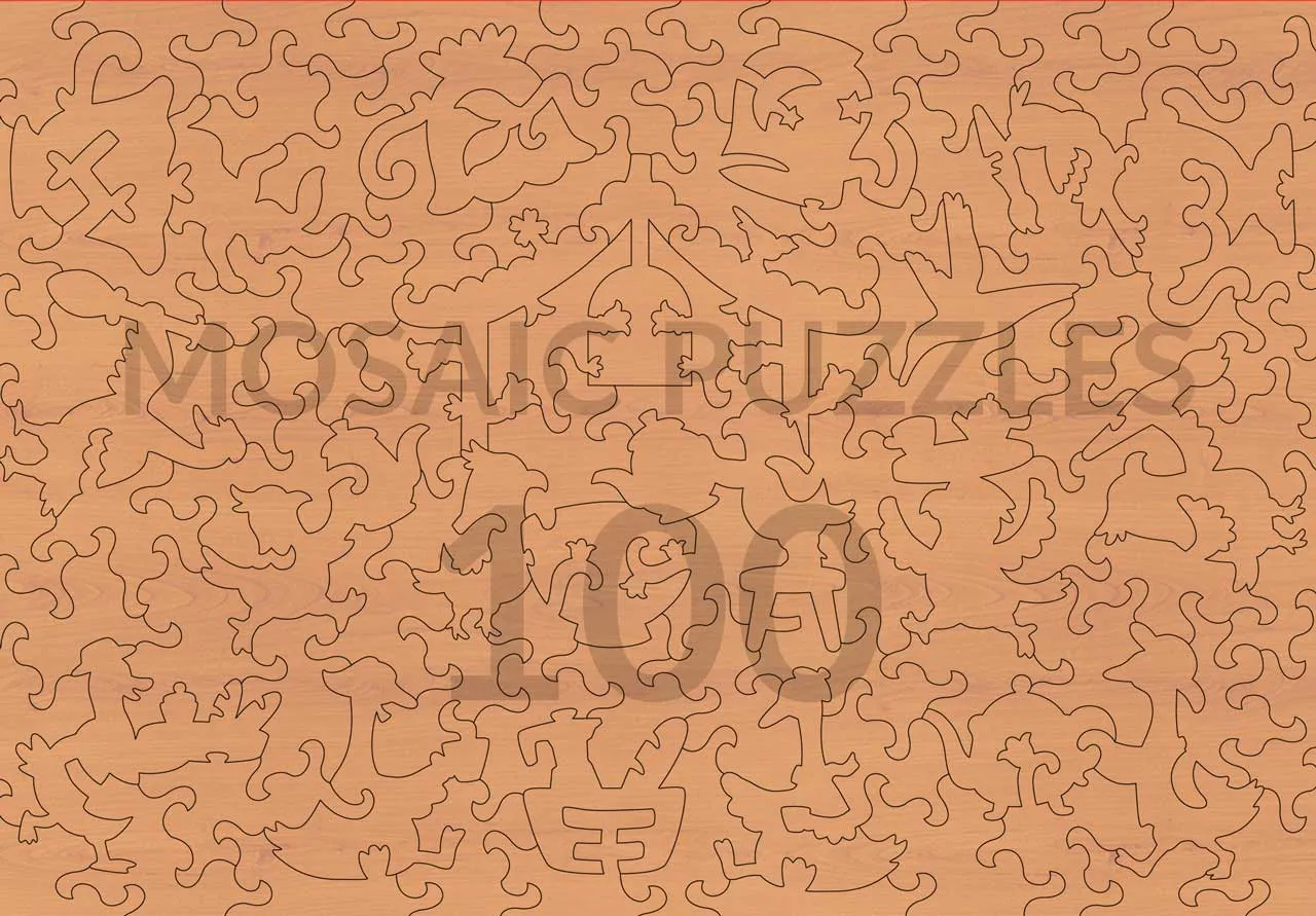Mosaic Puzzles Tea Time Treasures puzzle lemn 100 piese