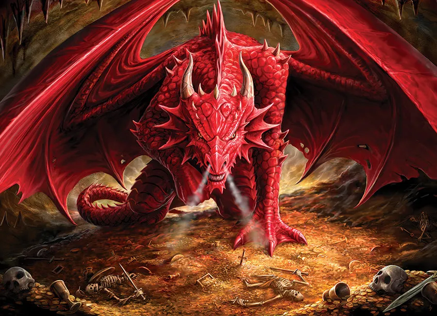 Cobble Hill Dragon's Lair puzzle 1000 piese dragon roșu
