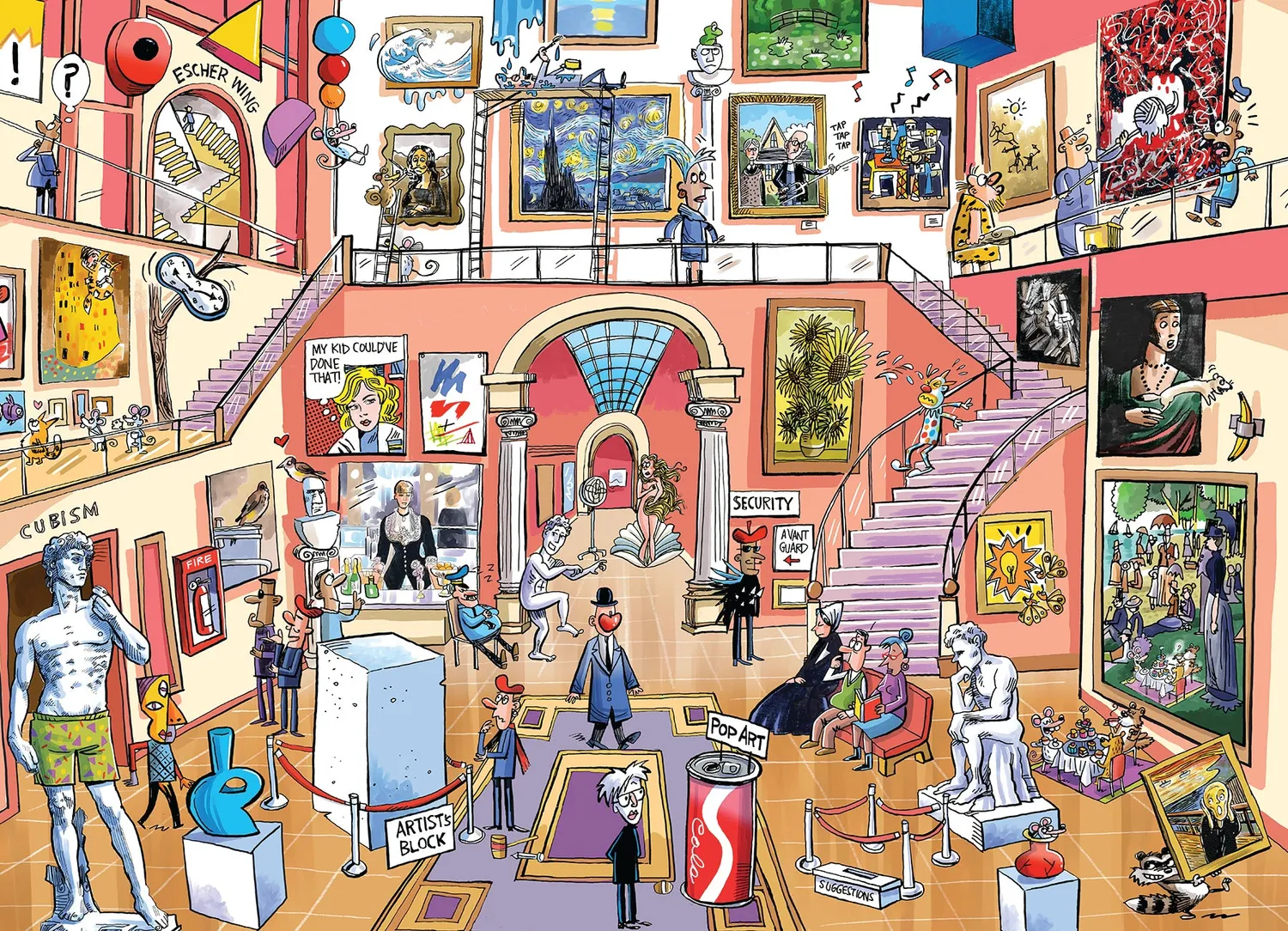 DoodleTown Museum Mischief puzzle 1000 piese caricatură