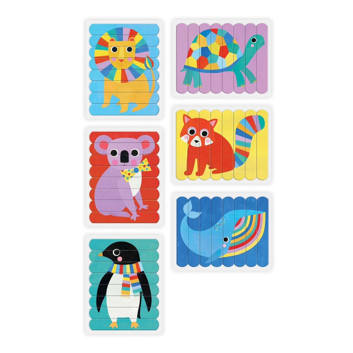 Mudpuppy Puzzle Sticks Animals of the World bete puzzle 24 piese