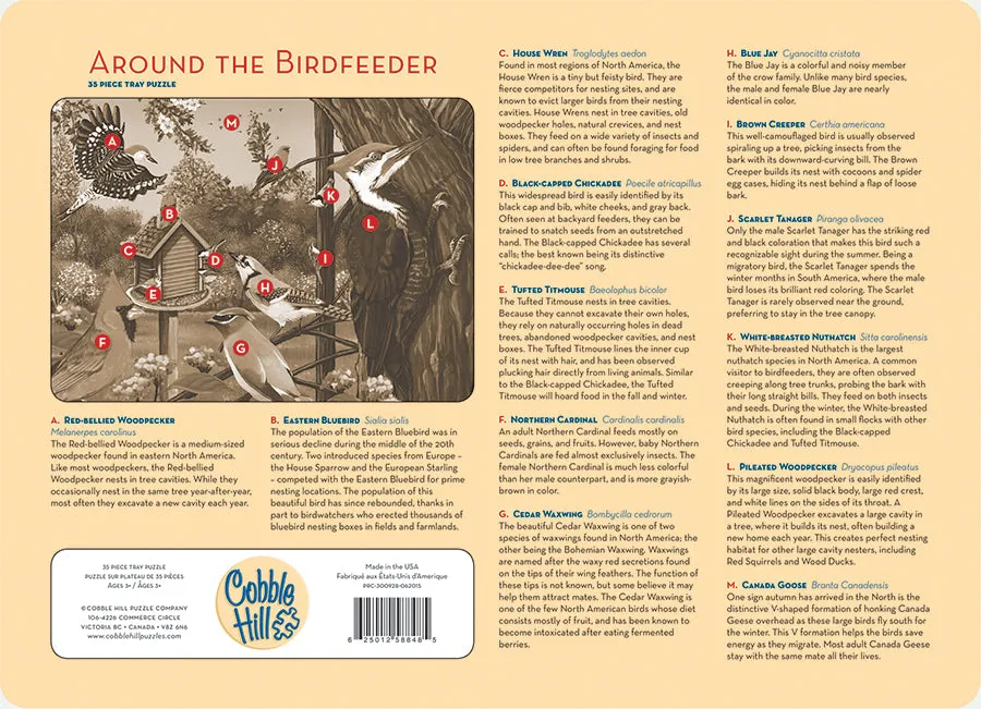 Cobble Hill Around the Birdfeeder puzzle tava 35 piese copii