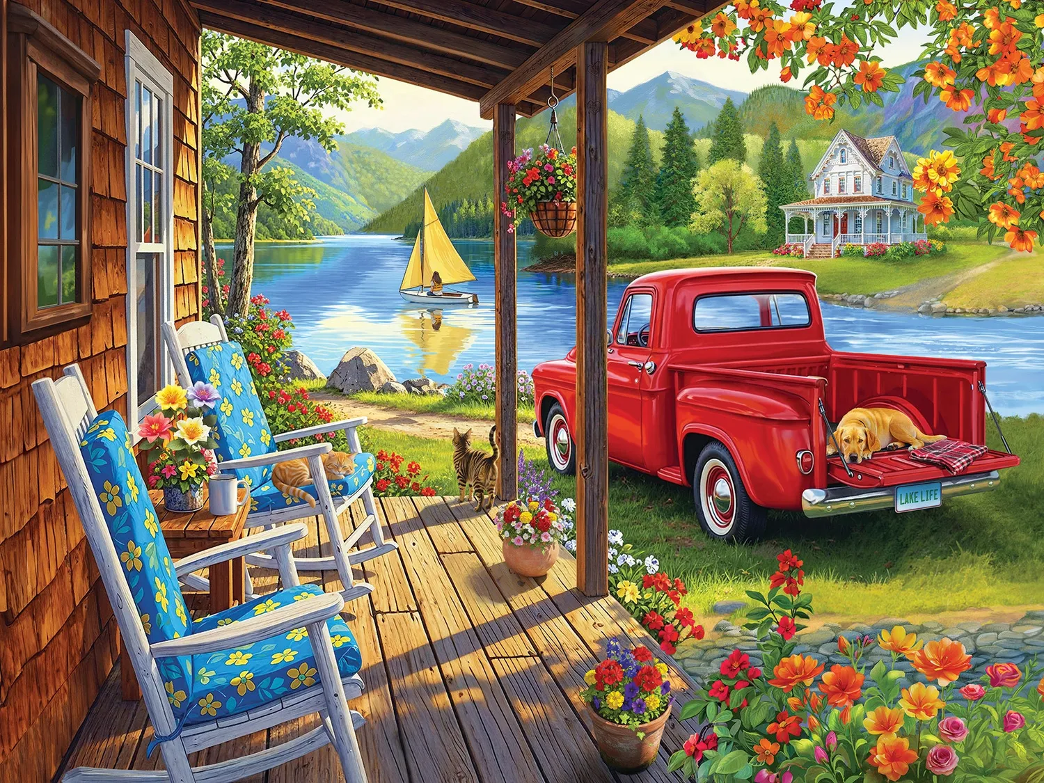 Cobble Hill Lake Life puzzle 275 piese Easy Handling