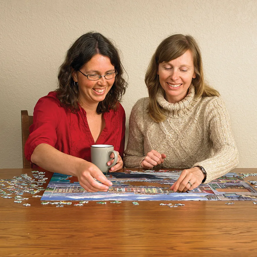 Cobble Hill Cafe in Cassis puzzle 1000 piese port