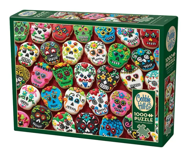Cobble Hill Sugar Skull Cookies puzzle 1000 piese craniu