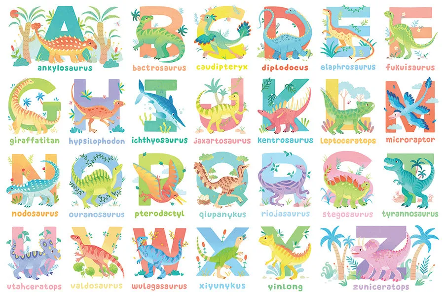 Cobble Hill Dinosaur Alphabet puzzle podea 35 piese dinozauri