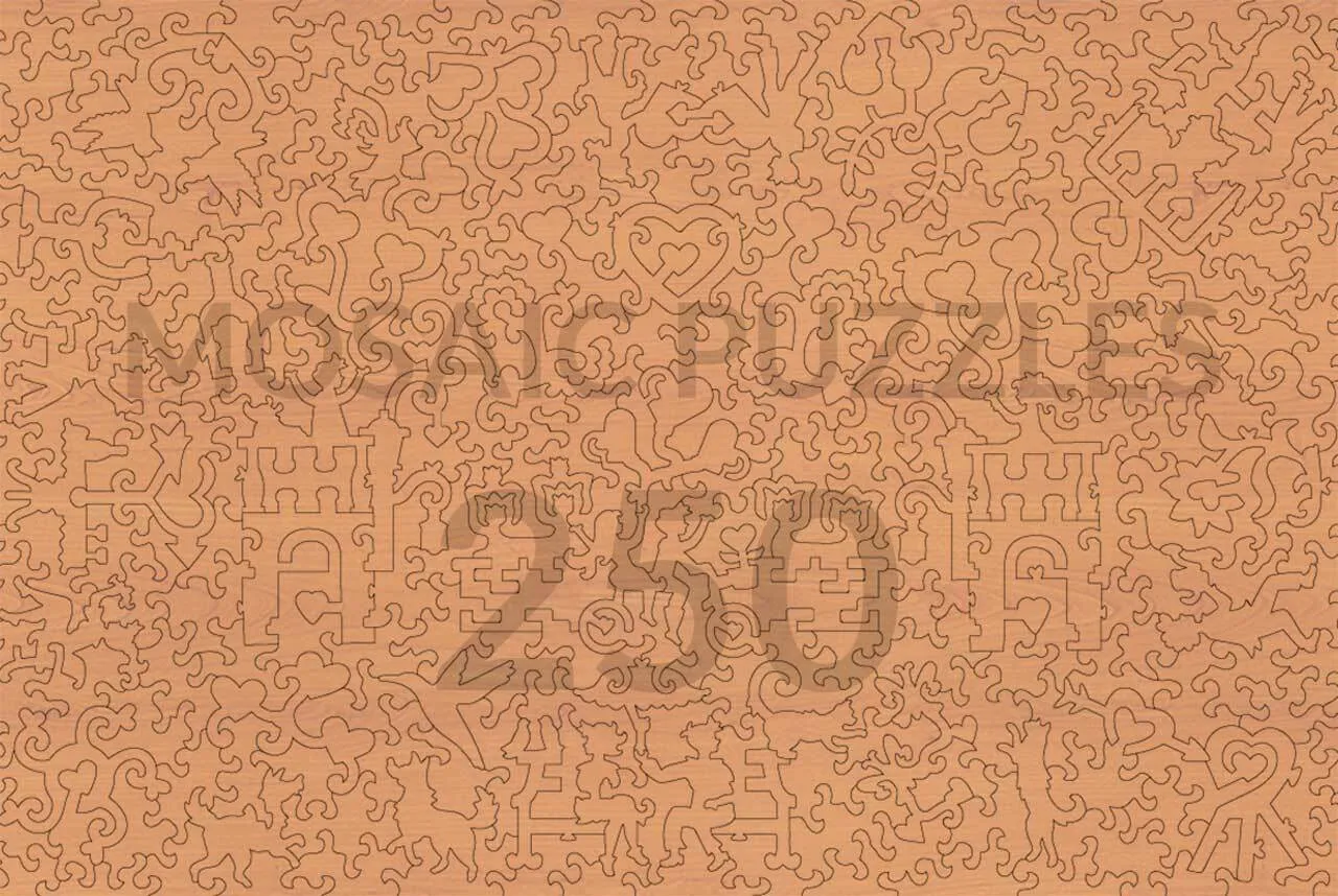 Mosaic Puzzles With All My Heart puzzle lemn 50 piese inima