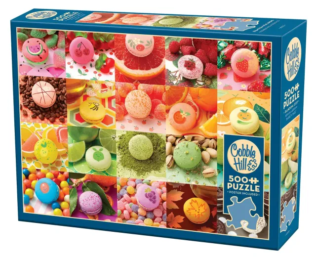 Cobble Hill Nom Nom Macarons puzzle 500 piese dulciuri