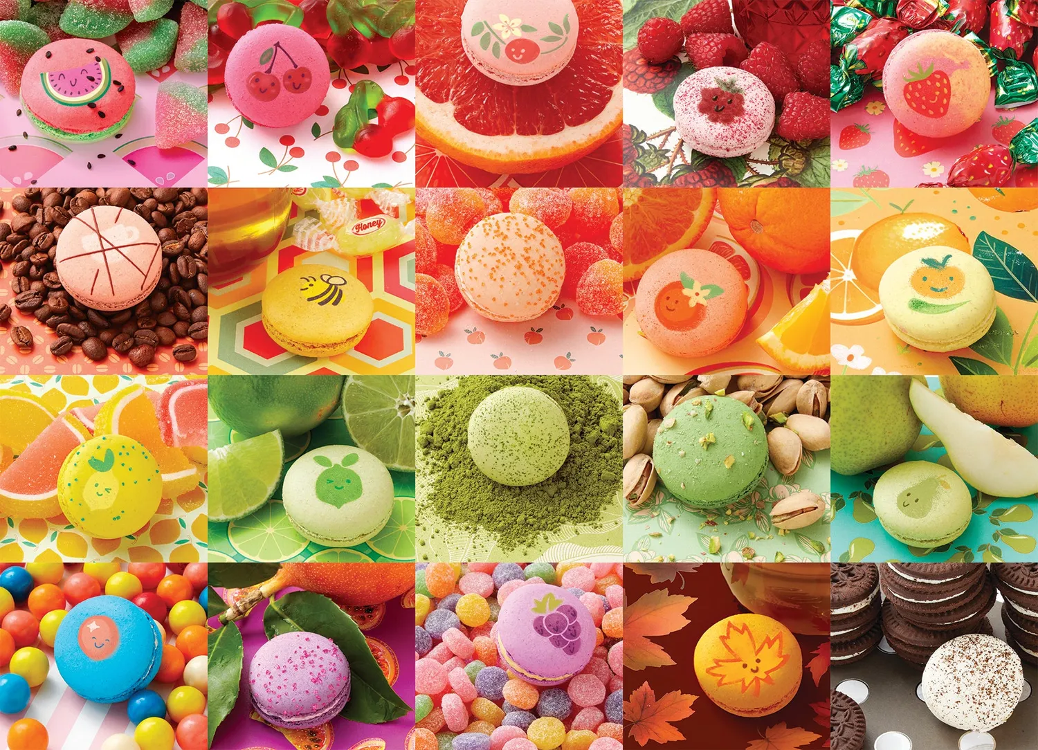 Cobble Hill Nom Nom Macarons puzzle 500 piese dulciuri