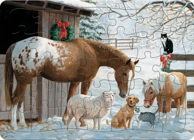 Cobble Hill Barnyard Greetings puzzle tavă 35 piese