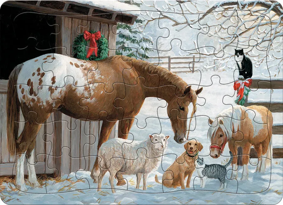 Cobble Hill Barnyard Greetings puzzle tavă 35 piese