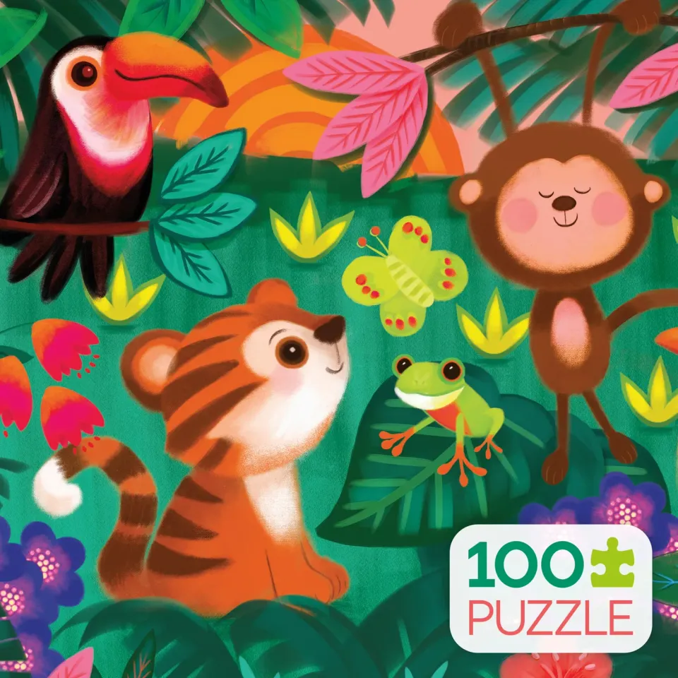 Puzzle copii Ceaco Jungle Friends 100 piese 38x28 cm