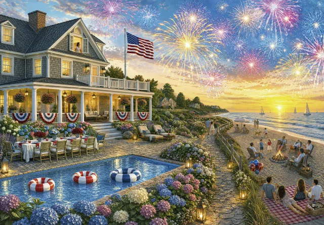 Mosaic Puzzles Independence Day puzzle lemn 500 piese mare
