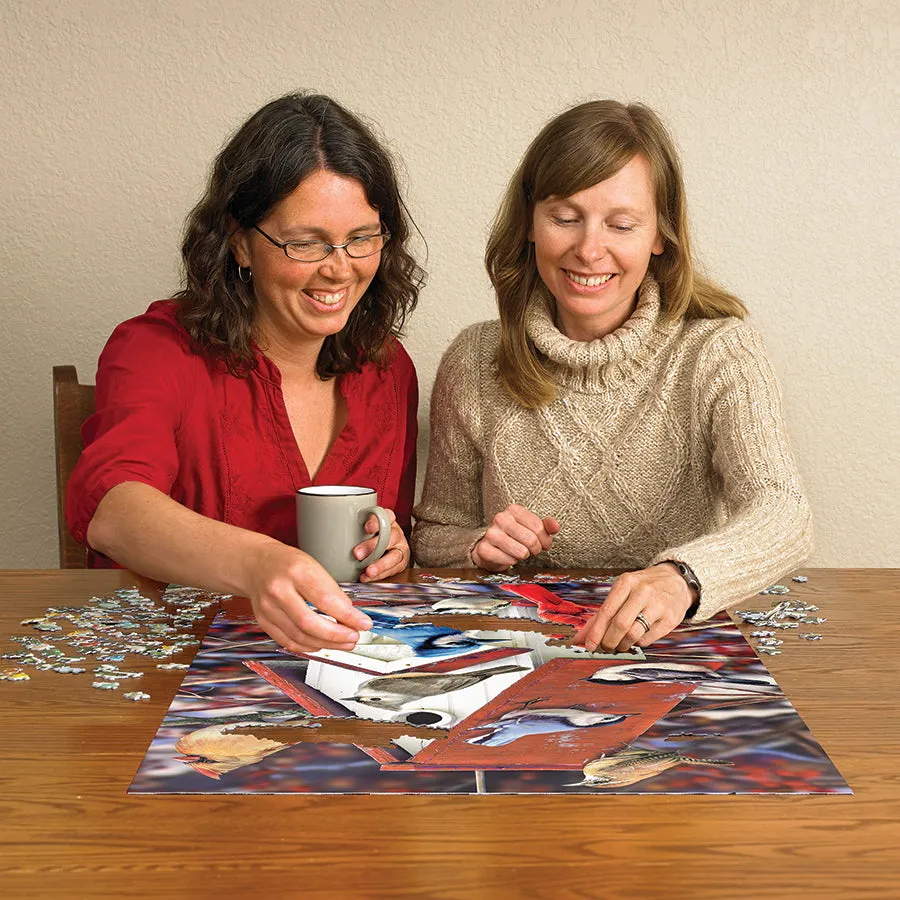 Cobble Hill Winter Birdhouse puzzle 500 piese iarna