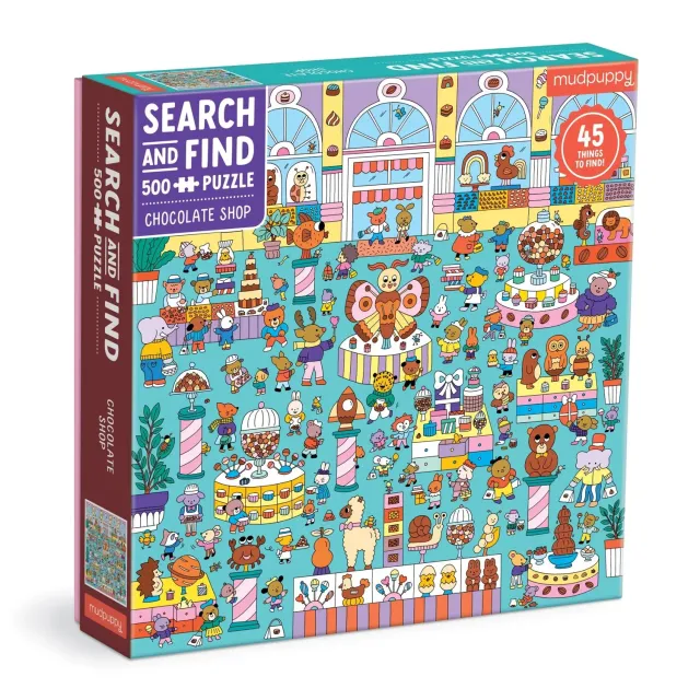 Mudpuppy Chocolate Shop puzzle 500 piese search find