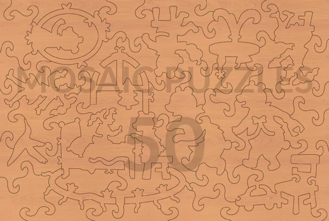 Mosaic Puzzles Goldilocks puzzle lemn 50 piese copii ursi