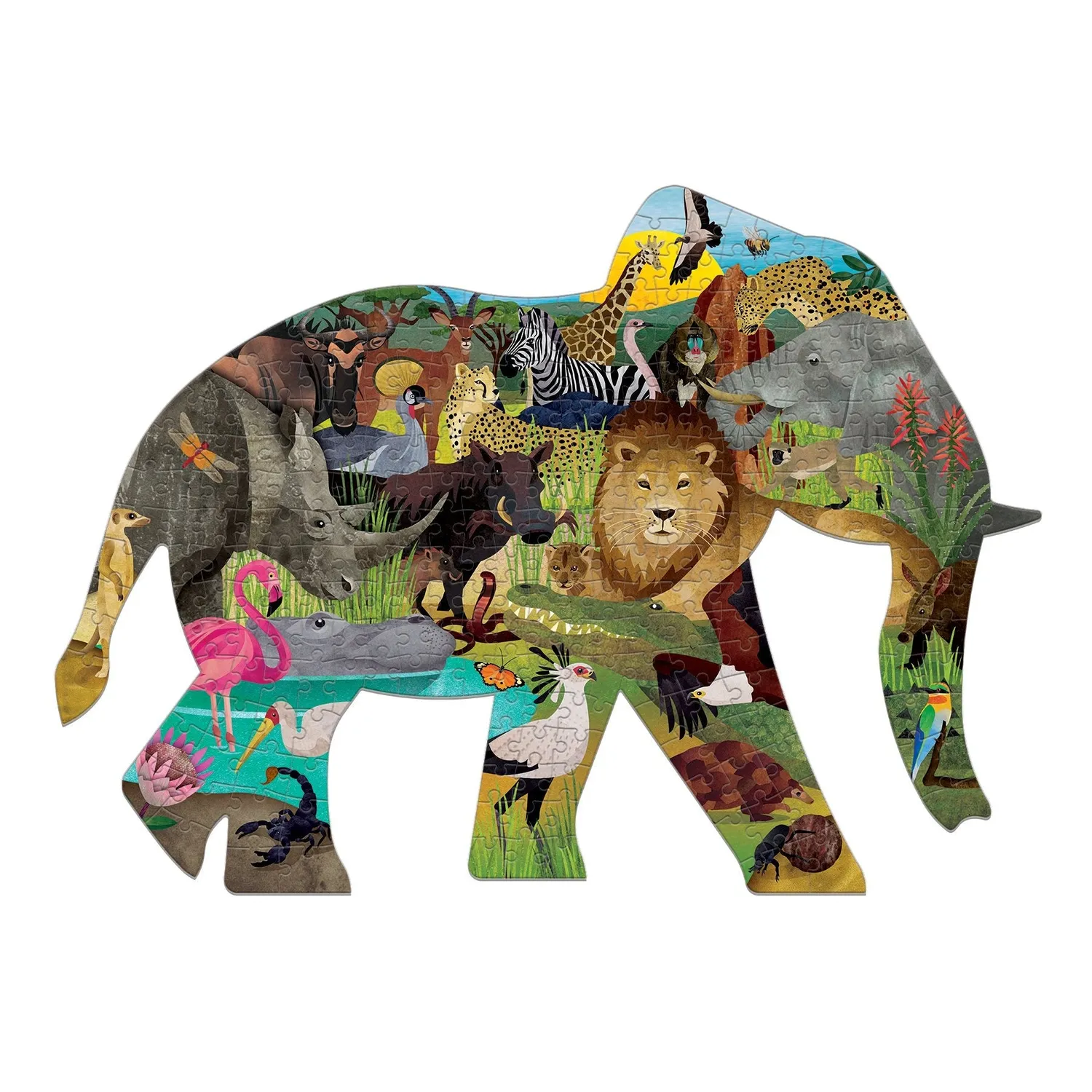 Mudpuppy African Safari puzzle contur 300 piese elefant