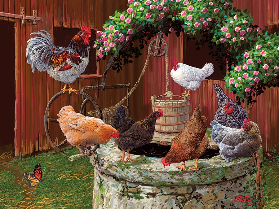 Cobble Hill The Chickens are Well puzzle 275 piese cu gaini