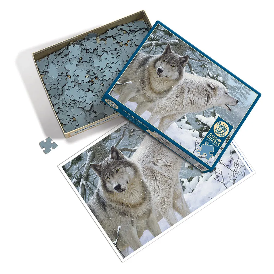 Cobble Hill Breath of Winter puzzle 500 piese lupi