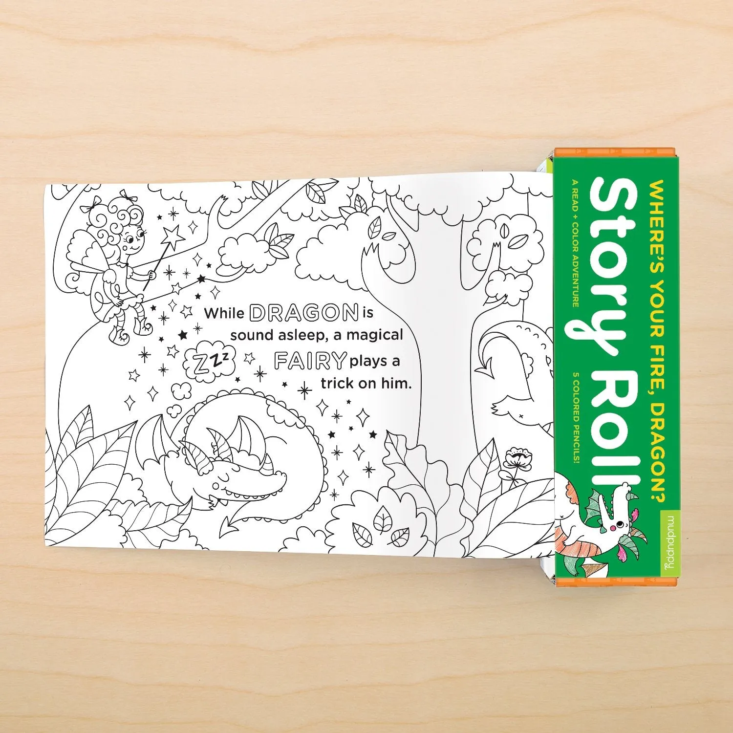 Mudpuppy Dragon Story Roll rola colorat 2,4 m creioane
