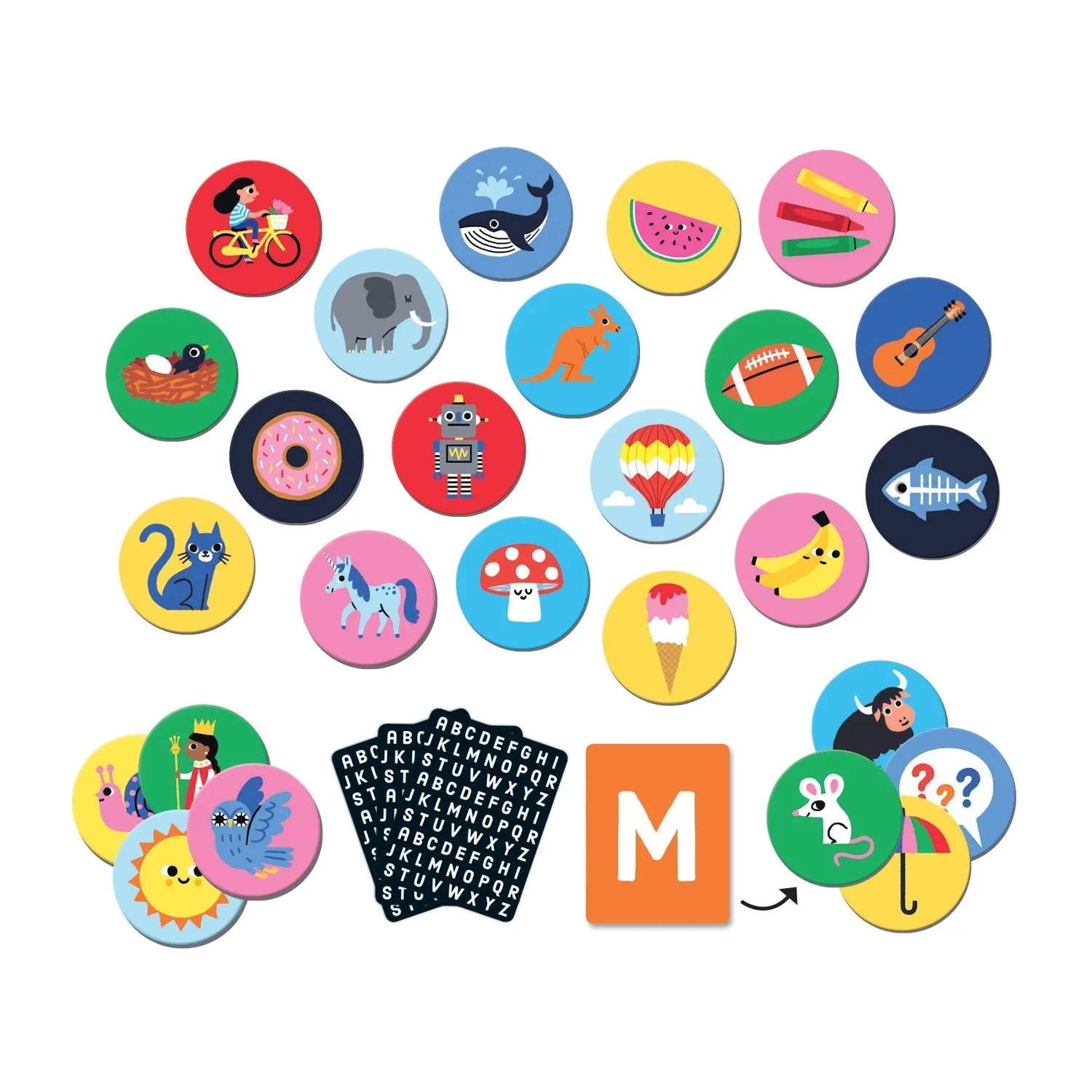Mudpuppy ABC Spot Me joc de societate litere 86 piese