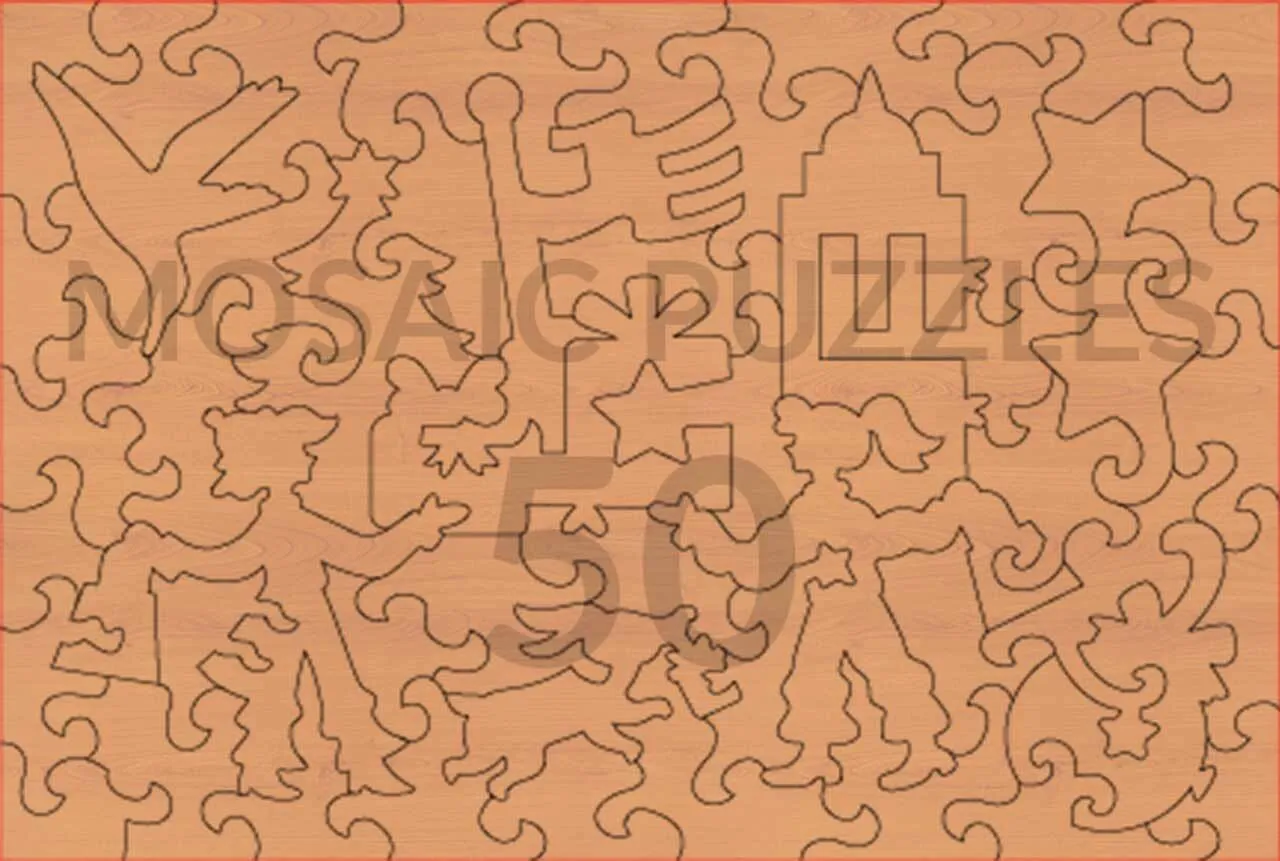 Mosaic Puzzles Christmas Lights puzzle 50 piese oras