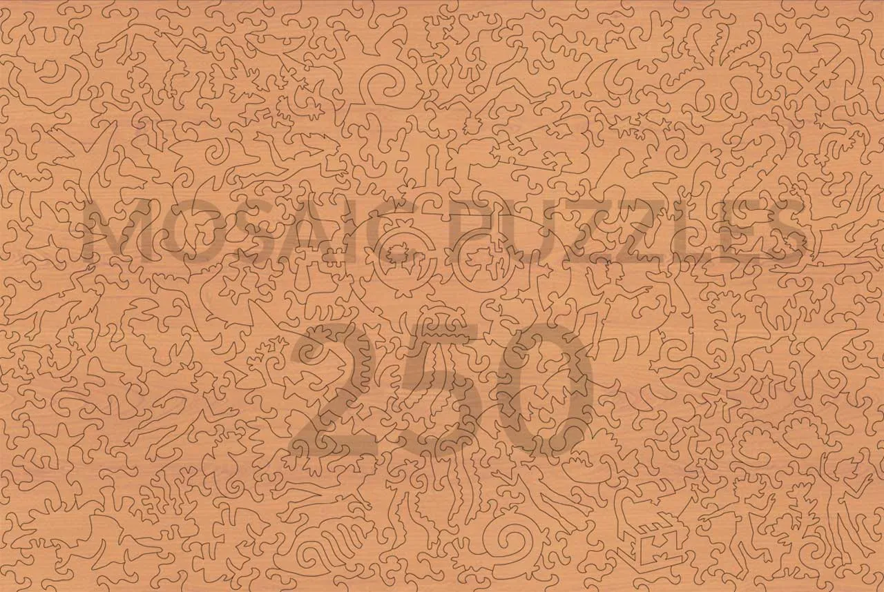 Mosaic Puzzles Rainbow Betta Fish puzzle din lemn 250 piese peste