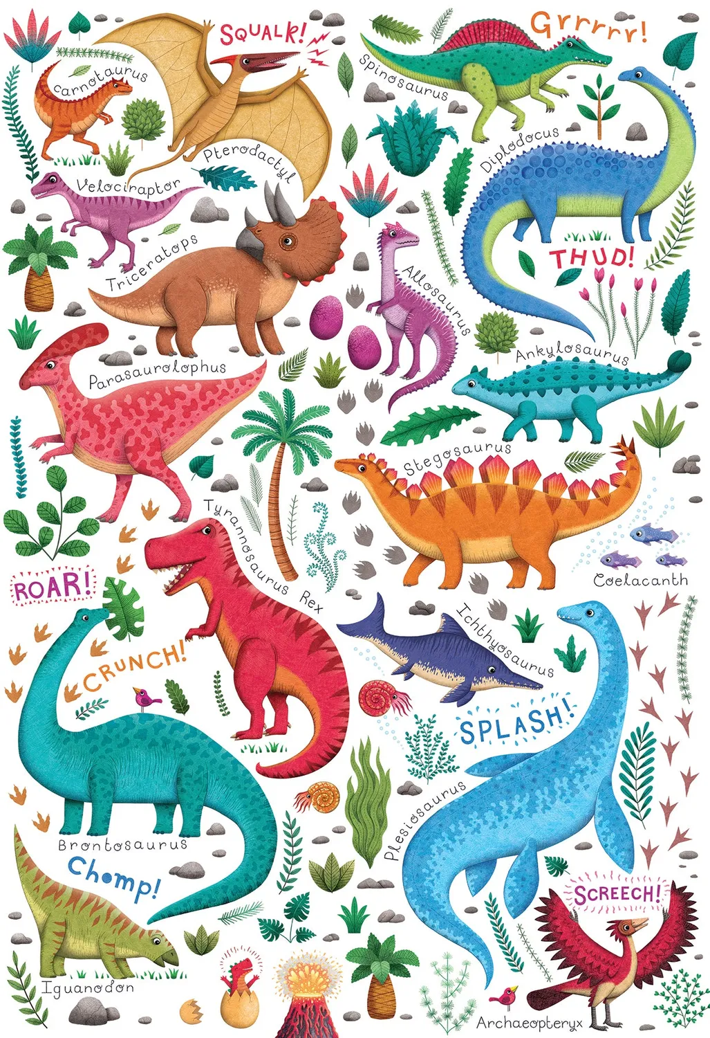 Cobble Hill Rawr! puzzle 100 piese dinozauri