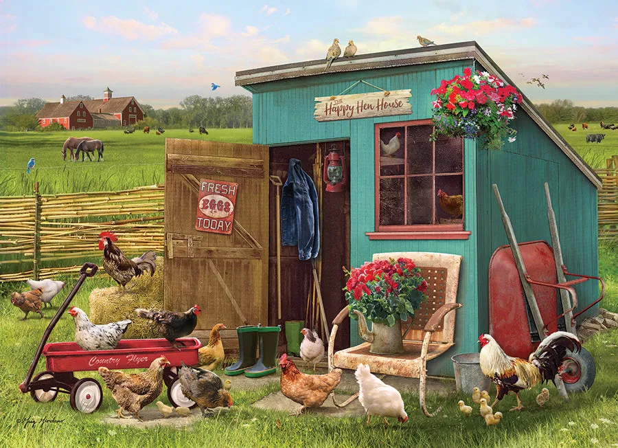 Cobble Hill Happy Hens puzzle tava 35 piese ferma