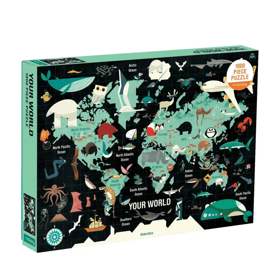 Mudpuppy Your World puzzle 1000 piese harta