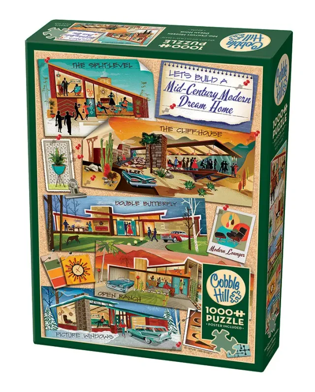 Cobble Hill Mid-Century Modern Dream Home puzzle 1000 piese vintage