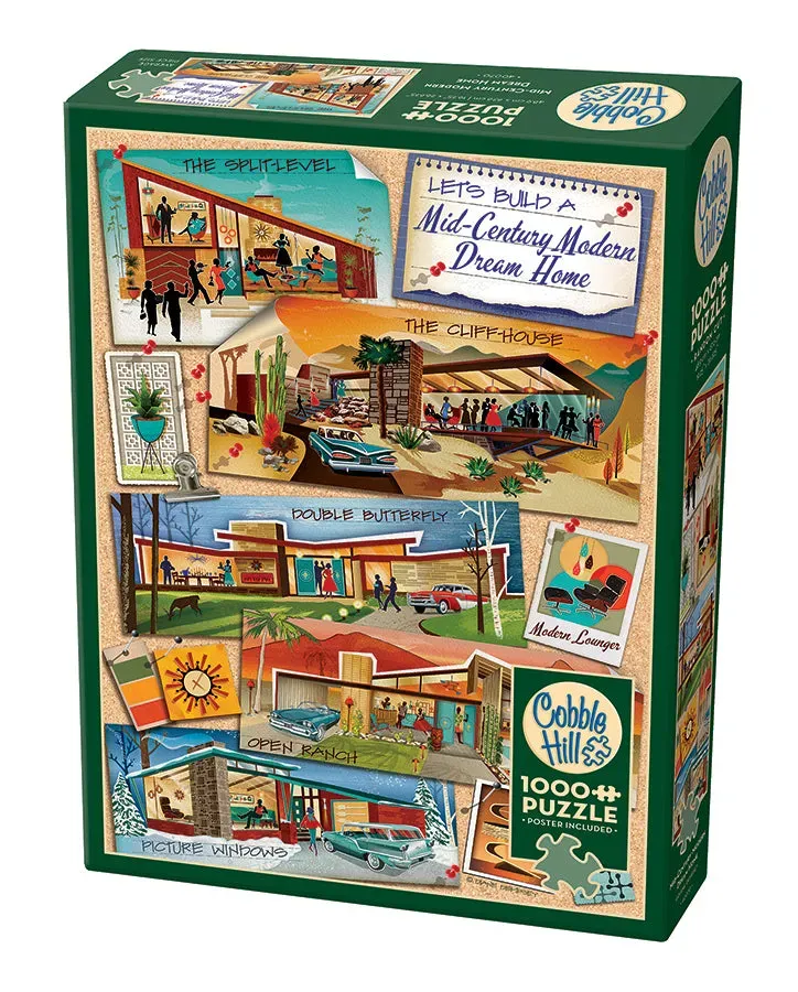 Cobble Hill Mid-Century Modern Dream Home puzzle 1000 piese vintage