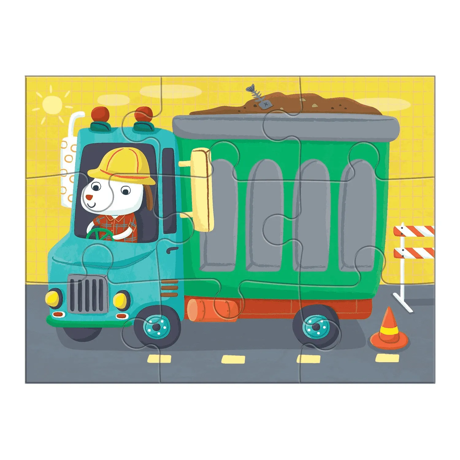 Mudpuppy Transportation 4-in-a-Box puzzle copii 4-12 piese