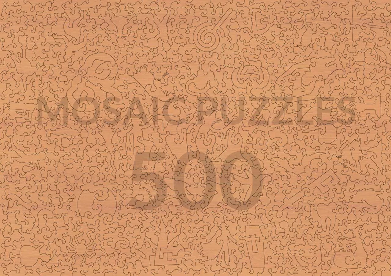 Mosaic Puzzles Halloween Night Coven puzzle lemn 500 piese