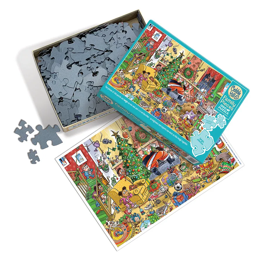 Cobble Hill Catching Santa puzzle 350 piese familie Craciun