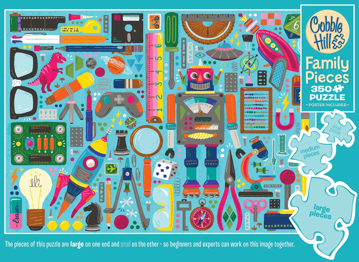 Cobble Hill Nerdy Junk Drawer puzzle 350 piese Family