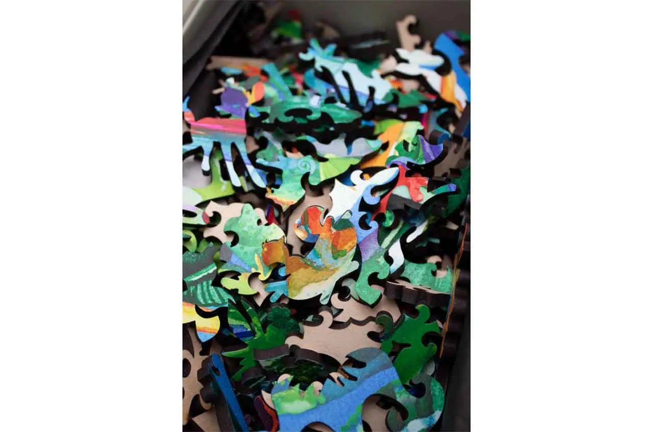 Mosaic Puzzles Ceci New York Frogs of Paradise puzzle lemn 500 piese junglă