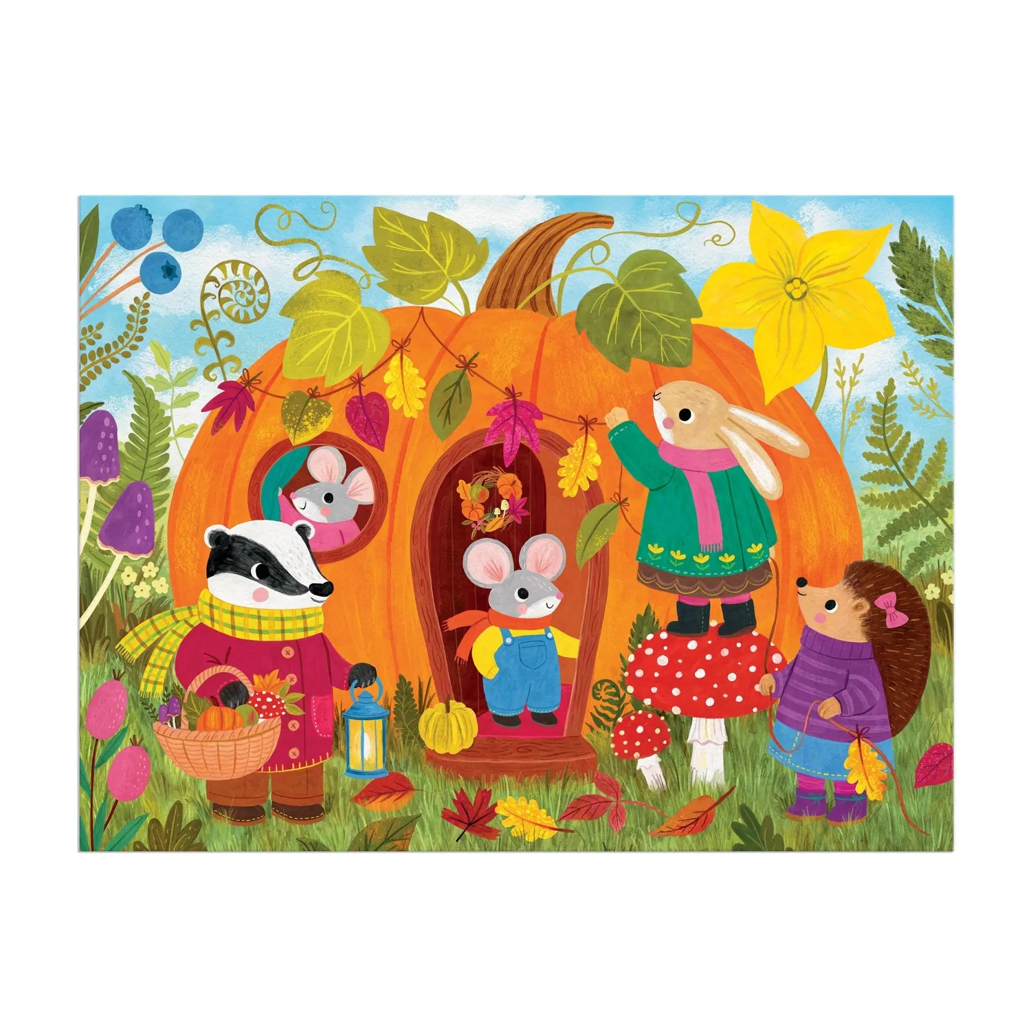 Mudpuppy Pumpkin House puzzle 36 piese cu săculeț