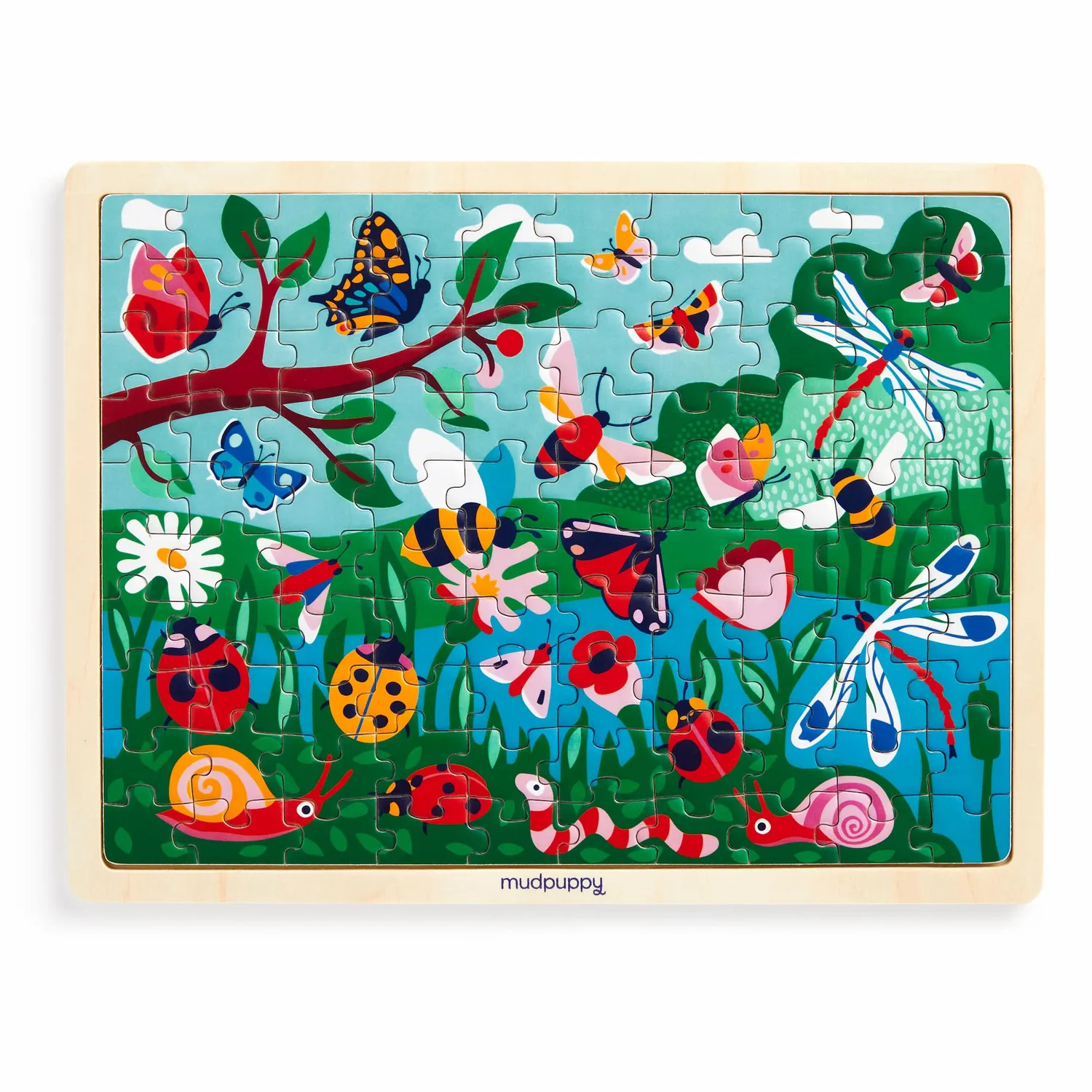 Mudpuppy Garden Life puzzle lemn 100 piese cu suport gradina